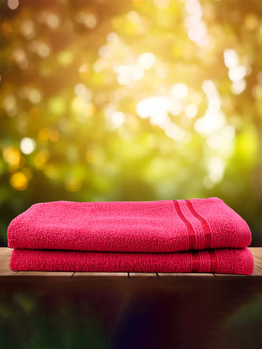 Premium Soft Terry Hand Towel Dark Pink HC10 (Pack of 2) - Image 2