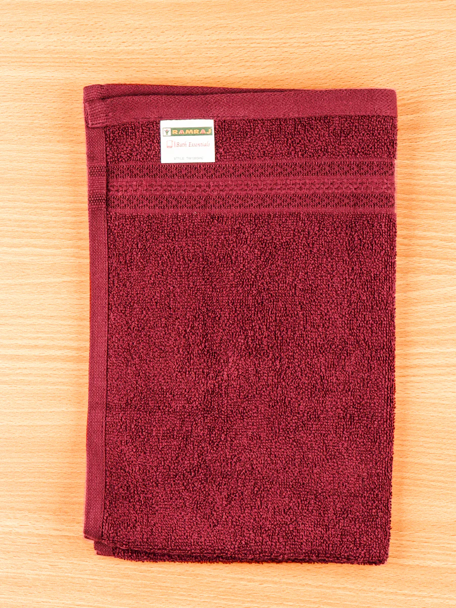Premium Soft Terry Hand Towel Maroon HC2 (Pack of 2) - Image 2