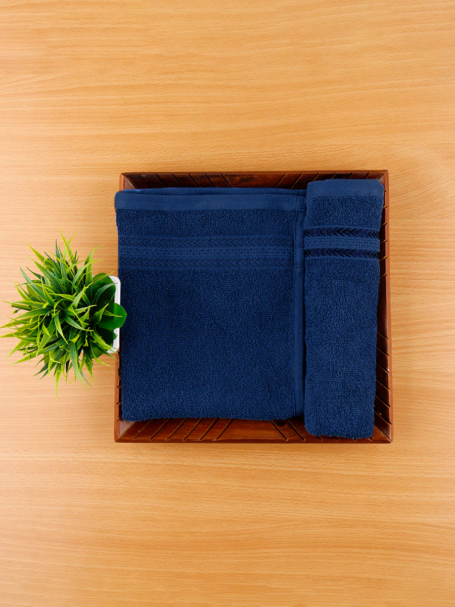 Premium Soft Terry Hand Towel Navy HC8 (Pack of 2)
