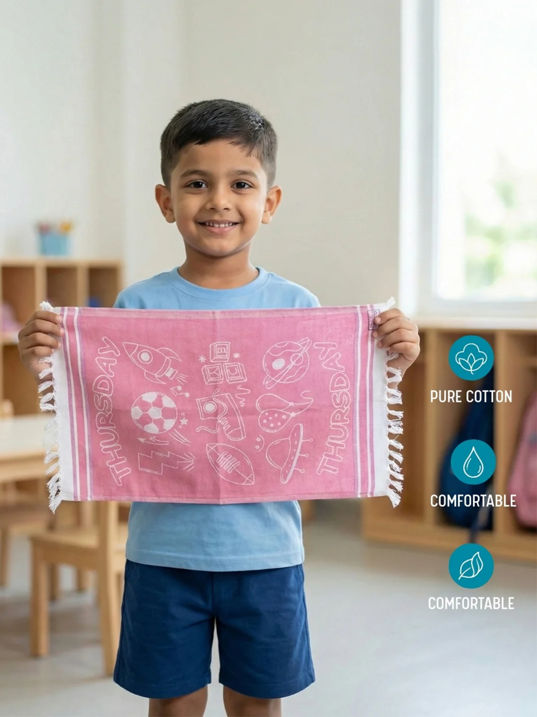 Pure Cotton Sunday to Saturday Napkin / Hand Towel Funday - Image 8