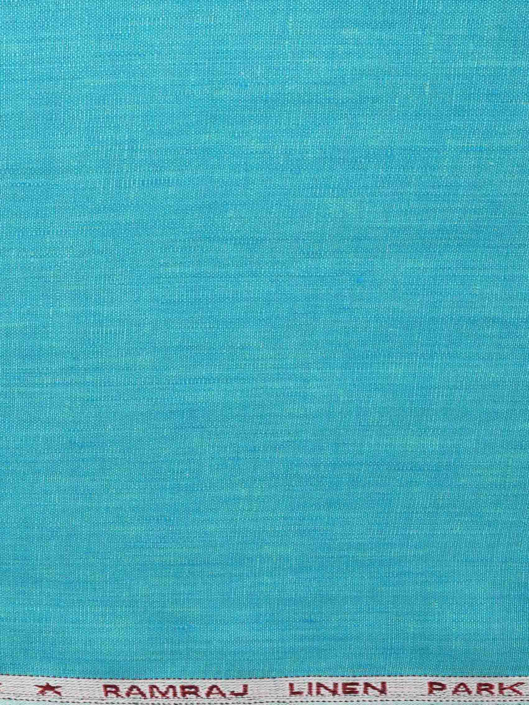 Pure Linen Colour Self Design Shirt Fabric Blue Irish 8080 - Image 3