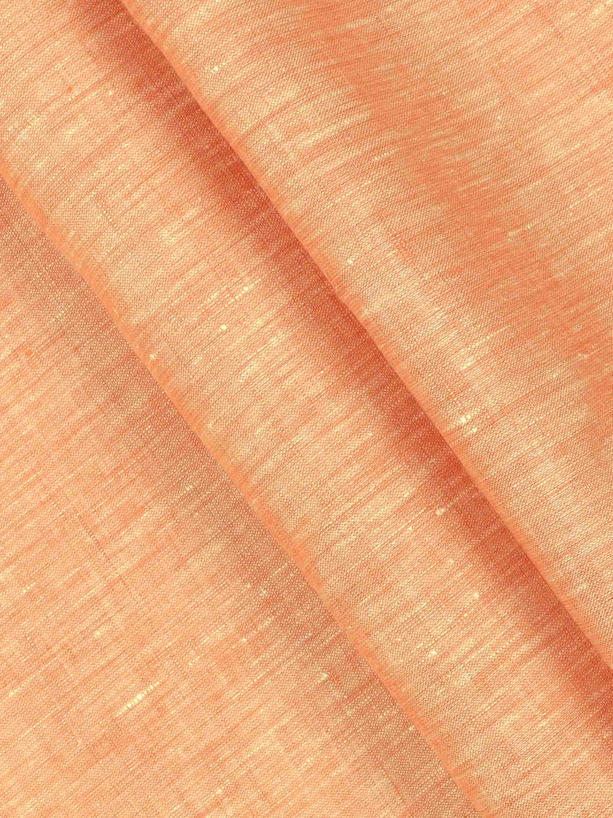 Pure Linen Colour Plain Shirt Fabric Orange Irish 8080 - Image 2