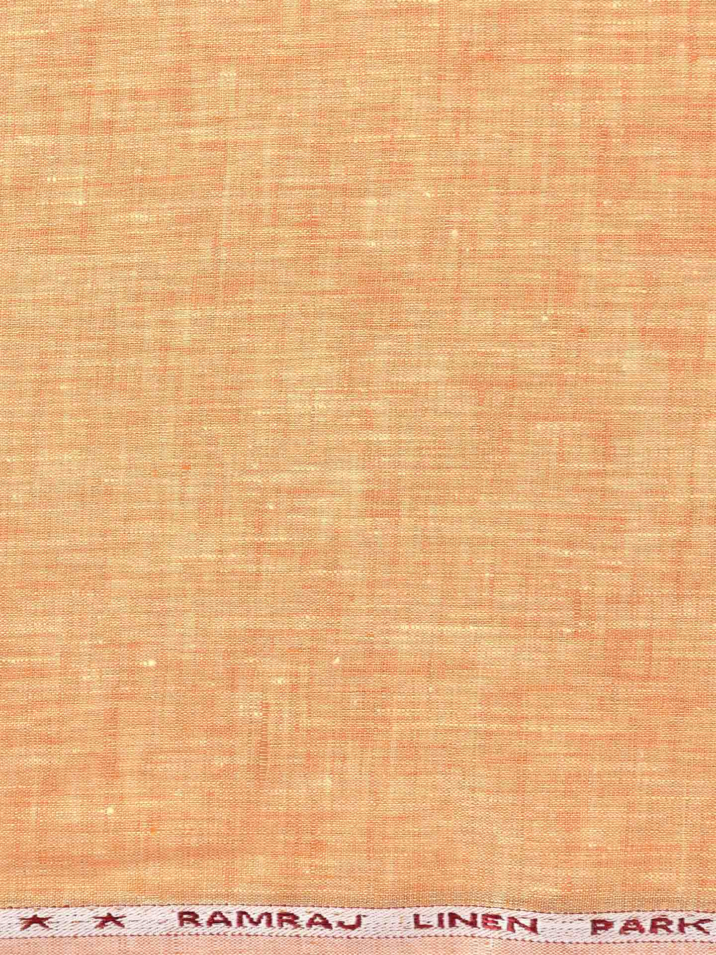 Pure Linen Colour Plain Shirt Fabric Orange Irish 8080 - Image 3