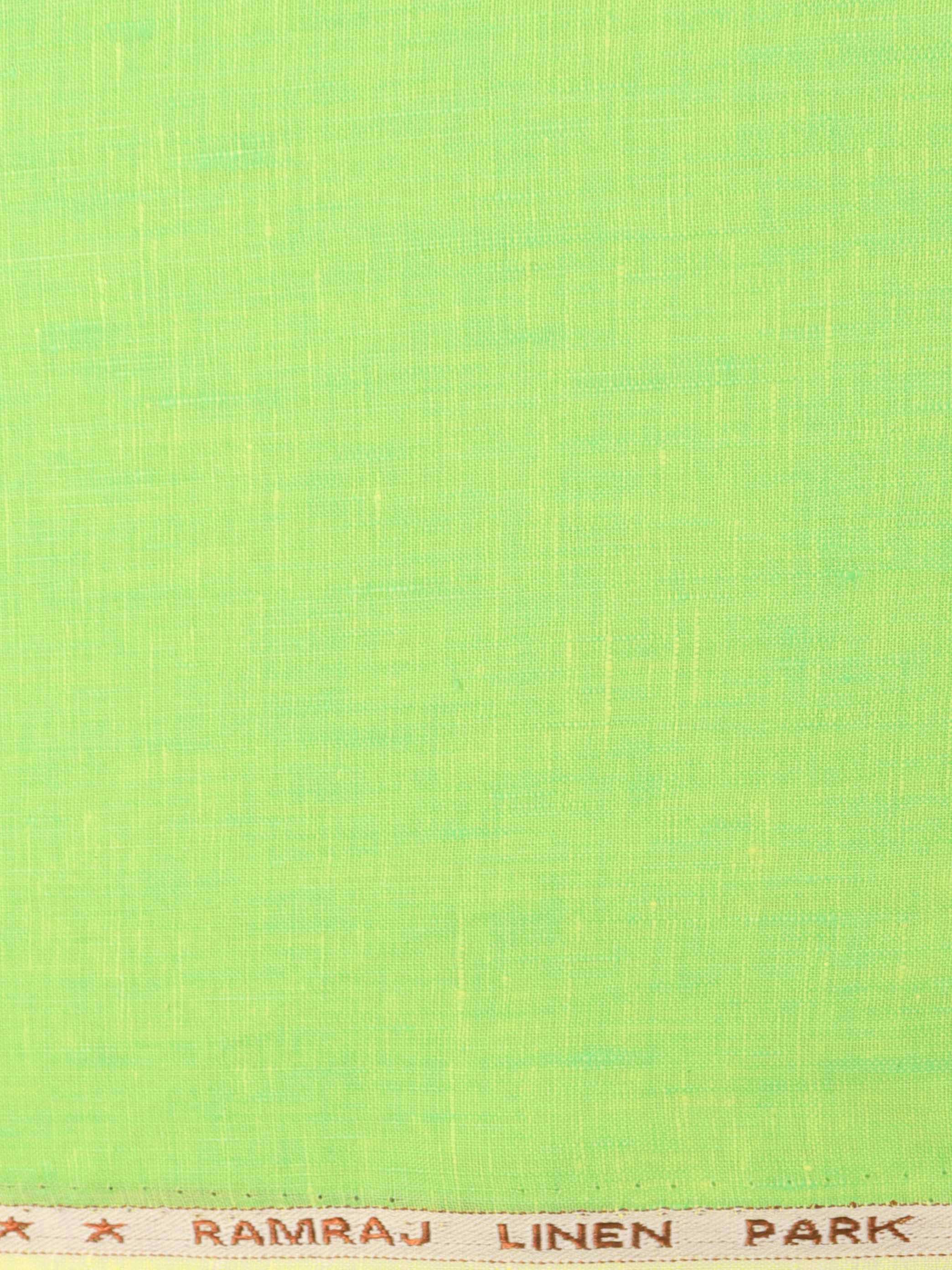 Pure Linen Colour Plain Shirt Fabric Parrot Green Irish 8080 - Image 3