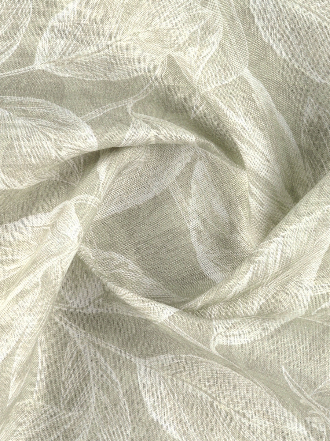 Pure Linen Light Green Printed Shirt Fabric Luxurious