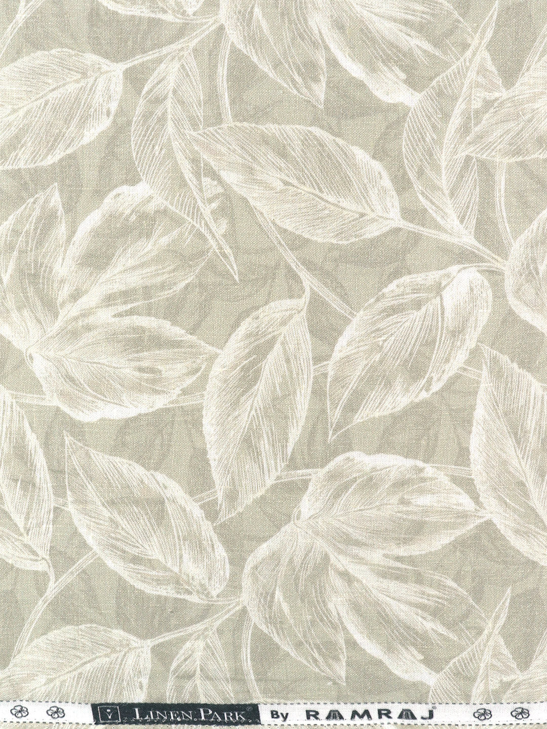 Pure Linen Light Green Printed Shirt Fabric Luxurious - Image 2