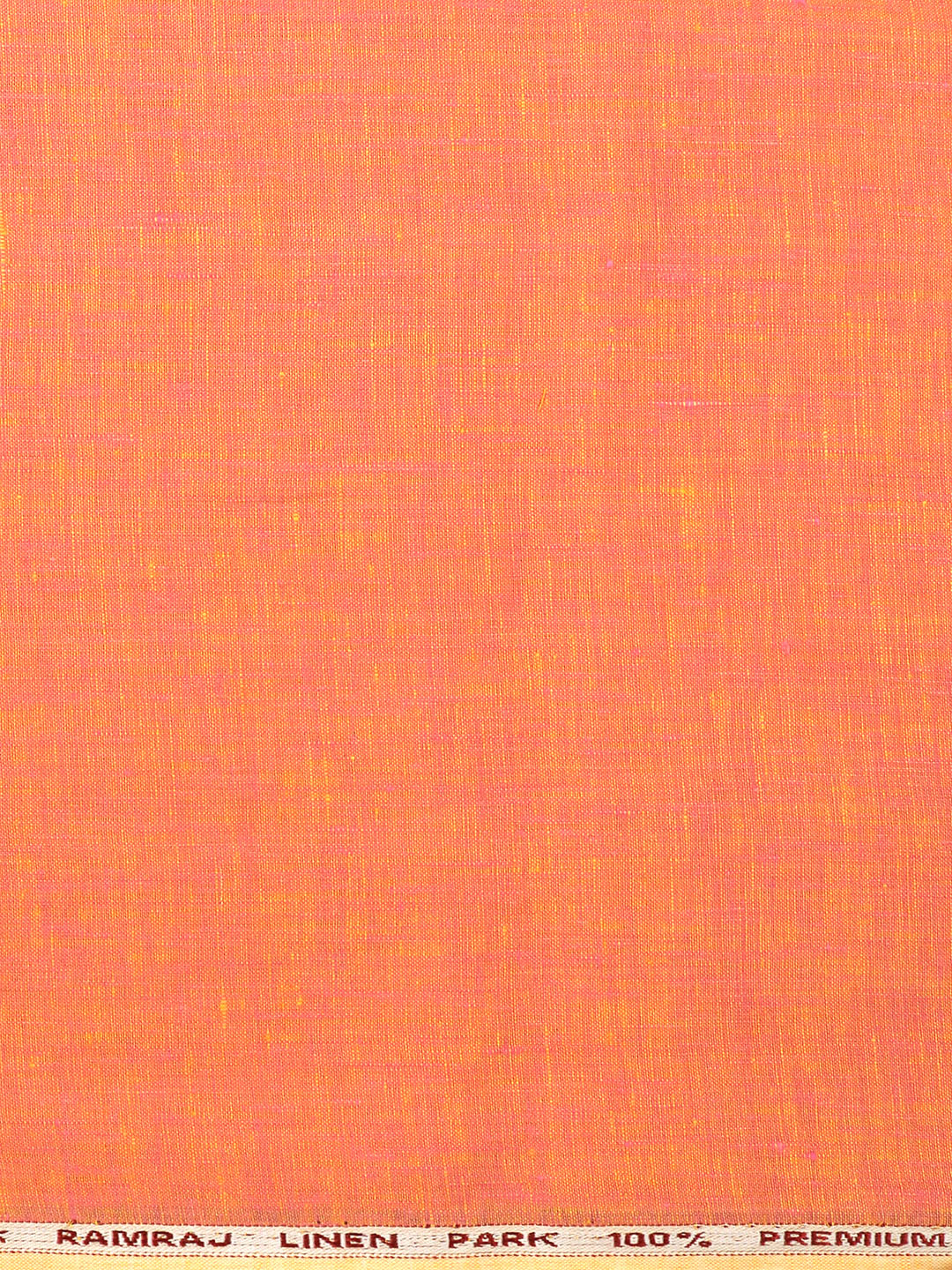 Pure Linen Orange & Pink Mixed Plain Shirt Fabric Irish 8080 - Image 3