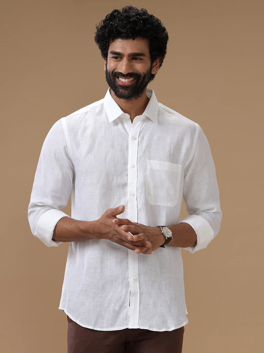 Pure Linen White Shirt – Linen Park 5090 | Fine 70 LEE - Image 3