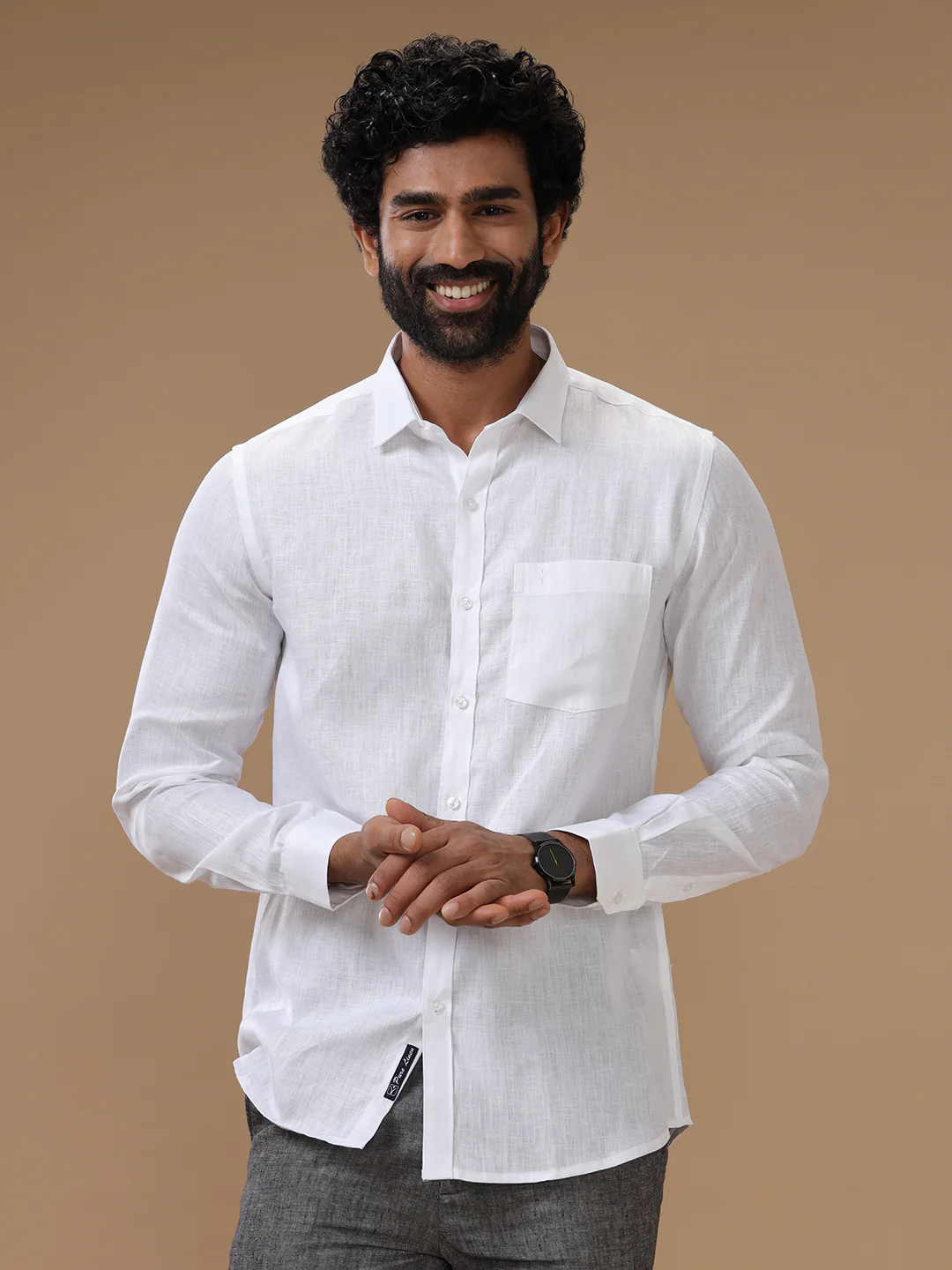 Pure Linen White Shirt – Linen Park 5605 | Fine 60 LEE - Image 3