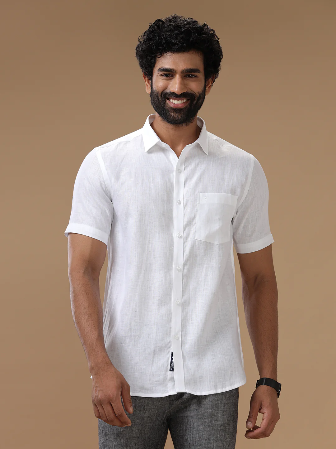 Pure Linen White Shirt – Linen Park 5605 | Fine 60 LEE - Image 4