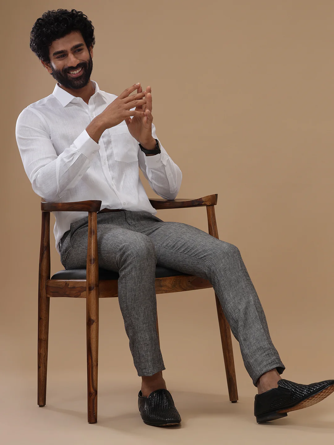 Pure Linen White Shirt – Linen Park 5605 | Fine 60 LEE - Image 6