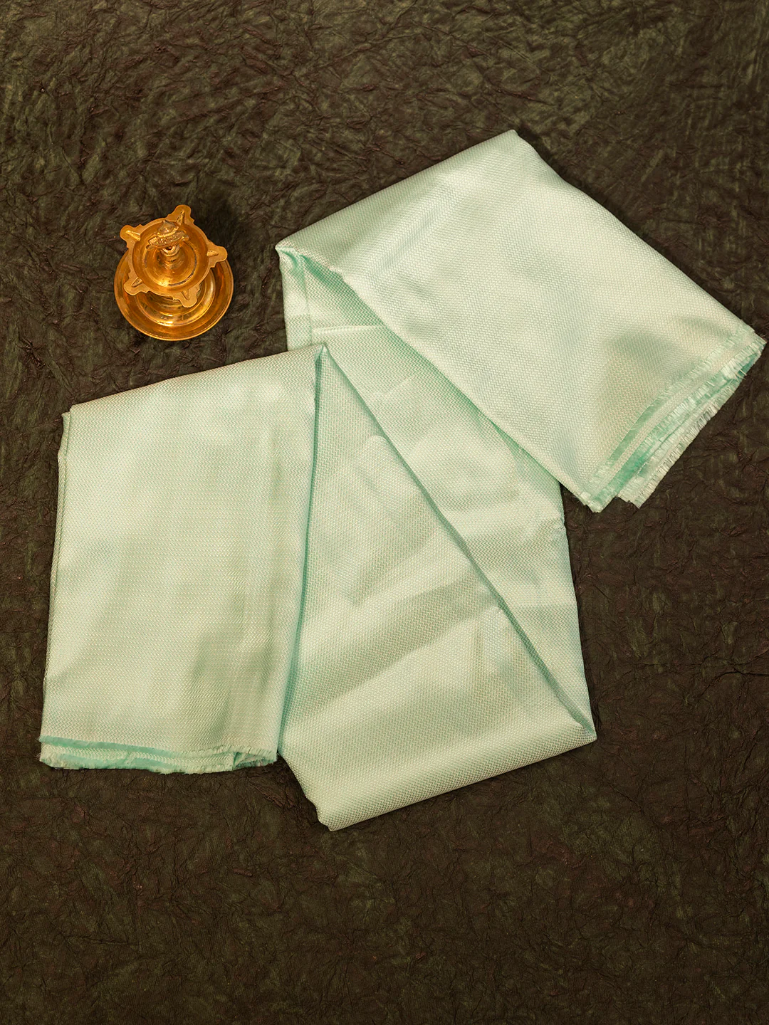 Pure Silk Mix Herring Bone Shirting Fabric Light Green HBC04 - Image 4