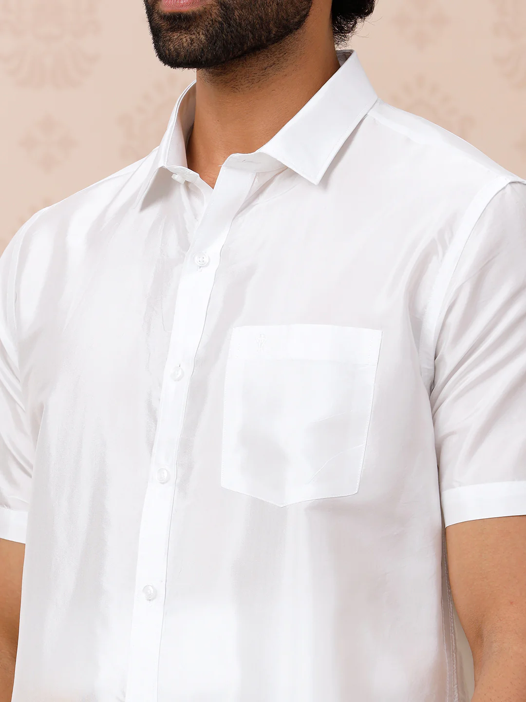 Pure Silk White Shirt – Silk Mark Certified | Wedding Wear - Image 6
