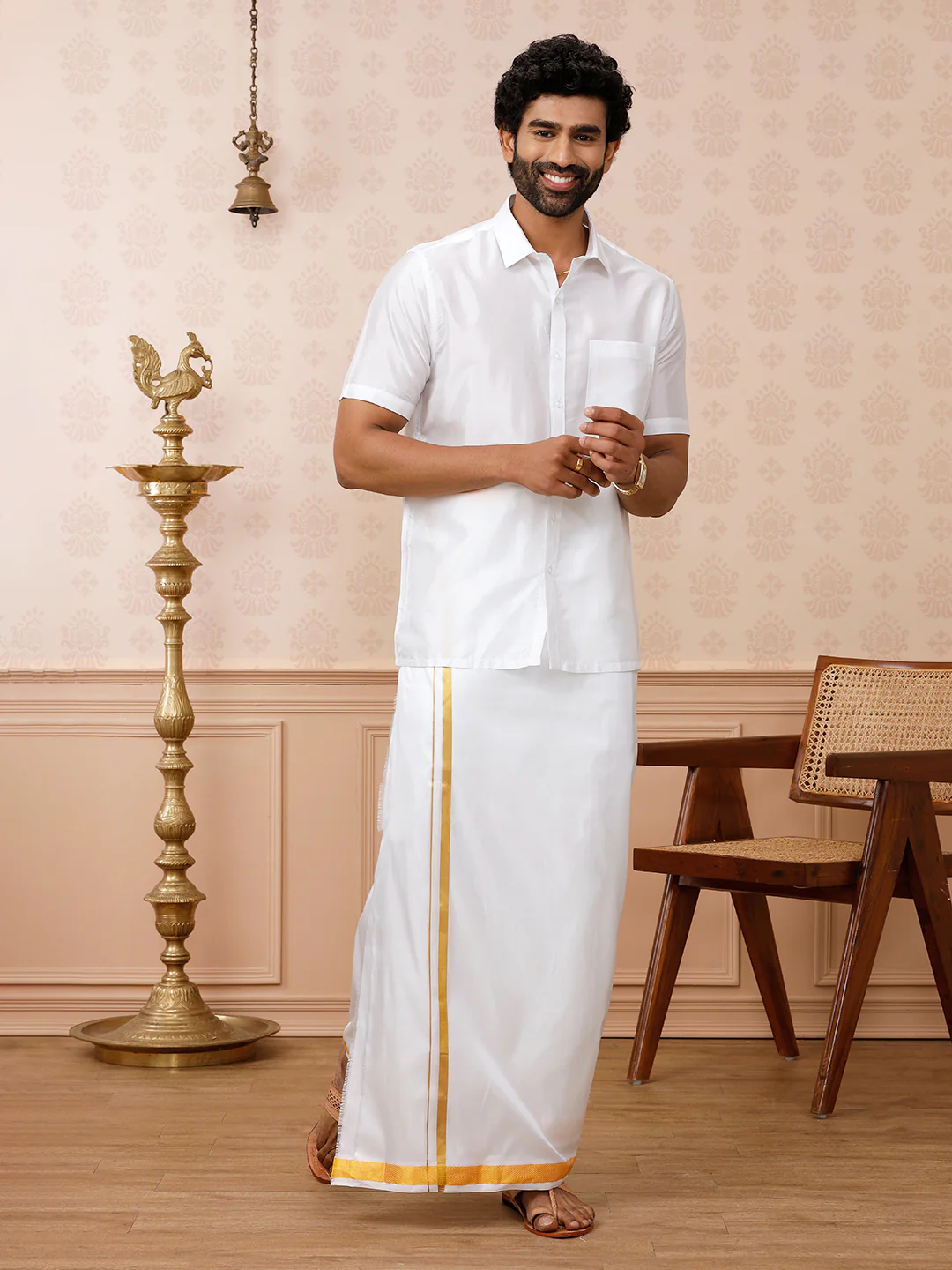 Pure Silk White Shirt – Silk Mark Certified | Wedding Wear - Image 7