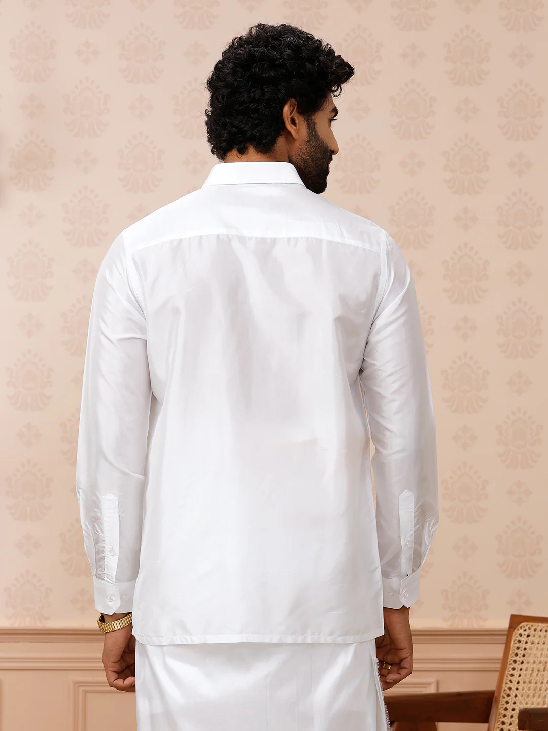 Pure Silk White Shirt – Silk Mark Certified | Wedding Wear - Image 8