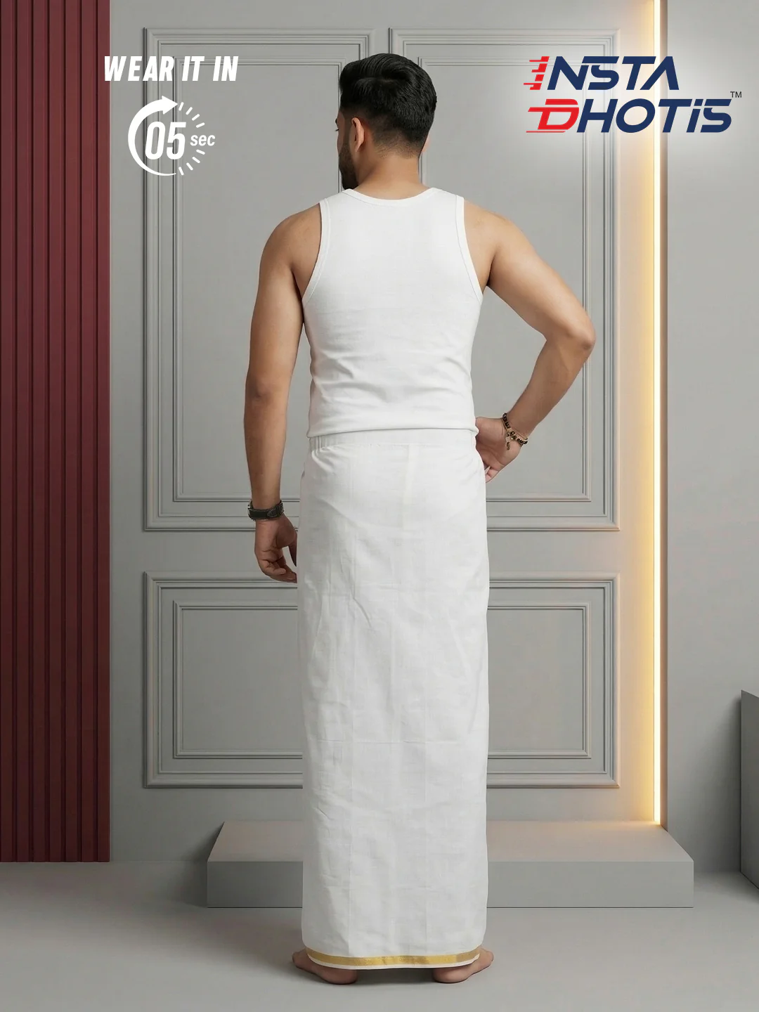 Ramraj Genxt Insta Dhoti for Men | Ready-to-Wear Dhoti in 5 Seconds - Image 5
