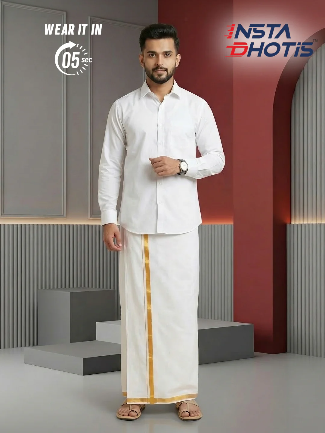 Ramraj Genxt Insta Dhoti for Men | Ready-to-Wear Dhoti in 5 Seconds - Image 7