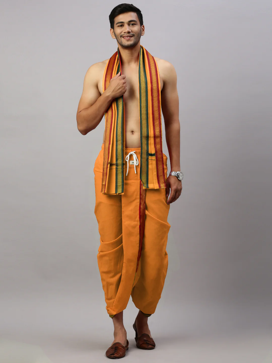 Readymade Panchakacham & Towel Set Kaavi Naivedhya