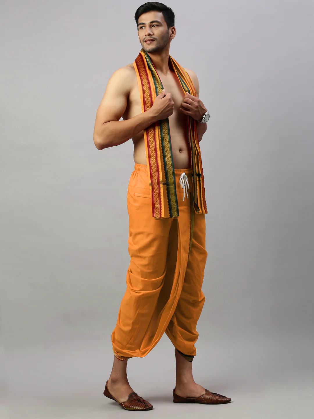 Readymade Panchakacham & Towel Set Kaavi Naivedhya - Image 2