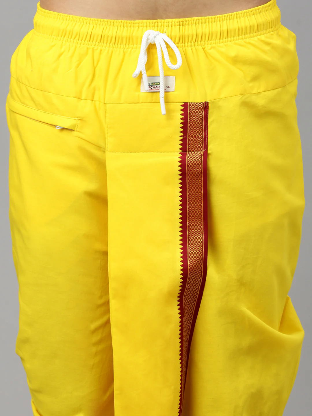 Readymade Panchakacham & Towel Set Yellow Naivedhya - Image 4