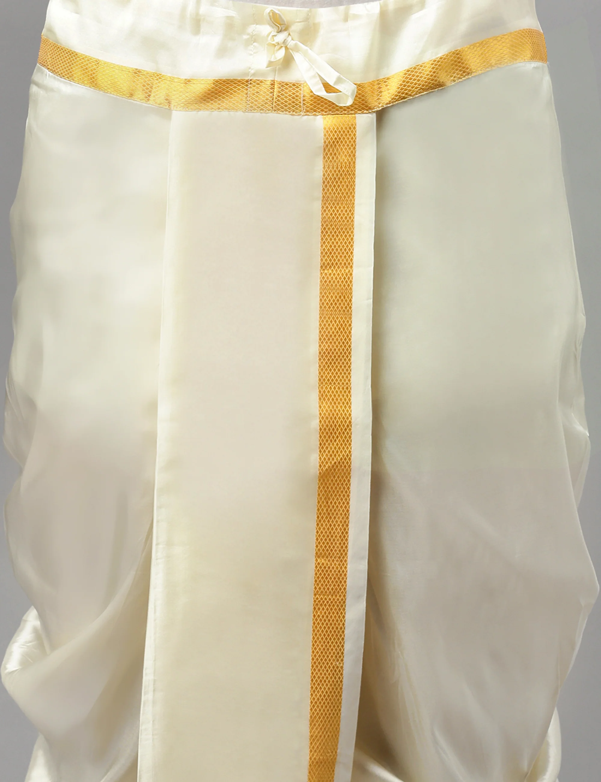 Readymade Soft Silk Panchakacham with Gold Jari Border - Image 2