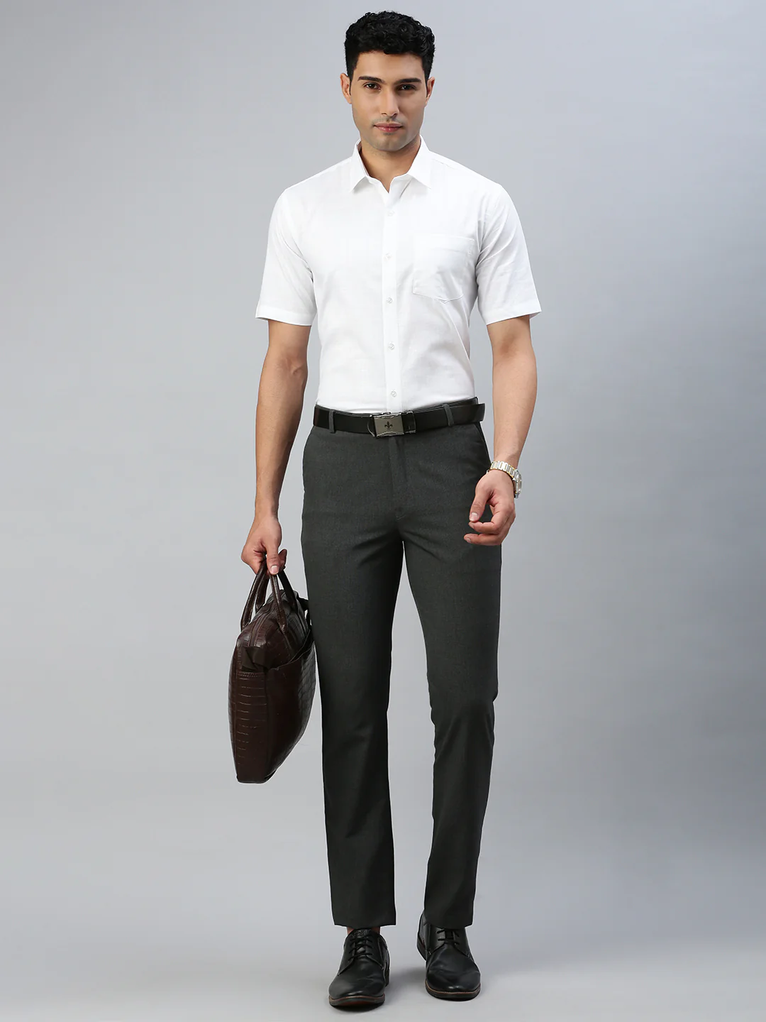 Self Design Twill Cotton White Shirt – Celebrity White - Image 4