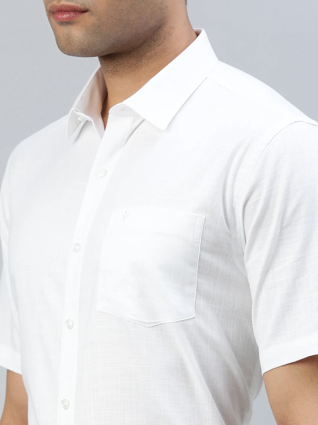 Self Design Twill Cotton White Shirt – Celebrity White - Image 5