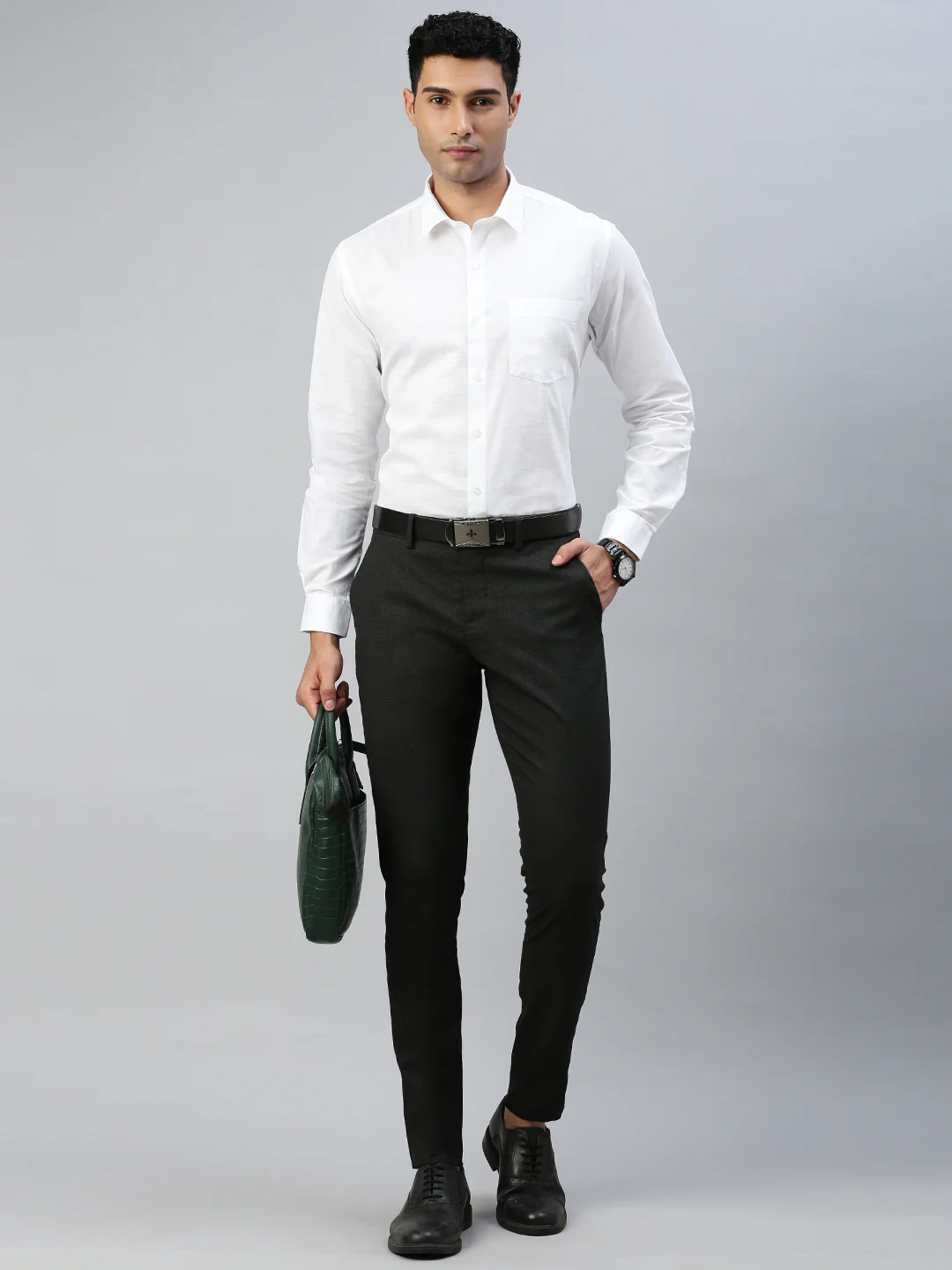 Self Design Twill Cotton White Shirt – Celebrity White - Image 6