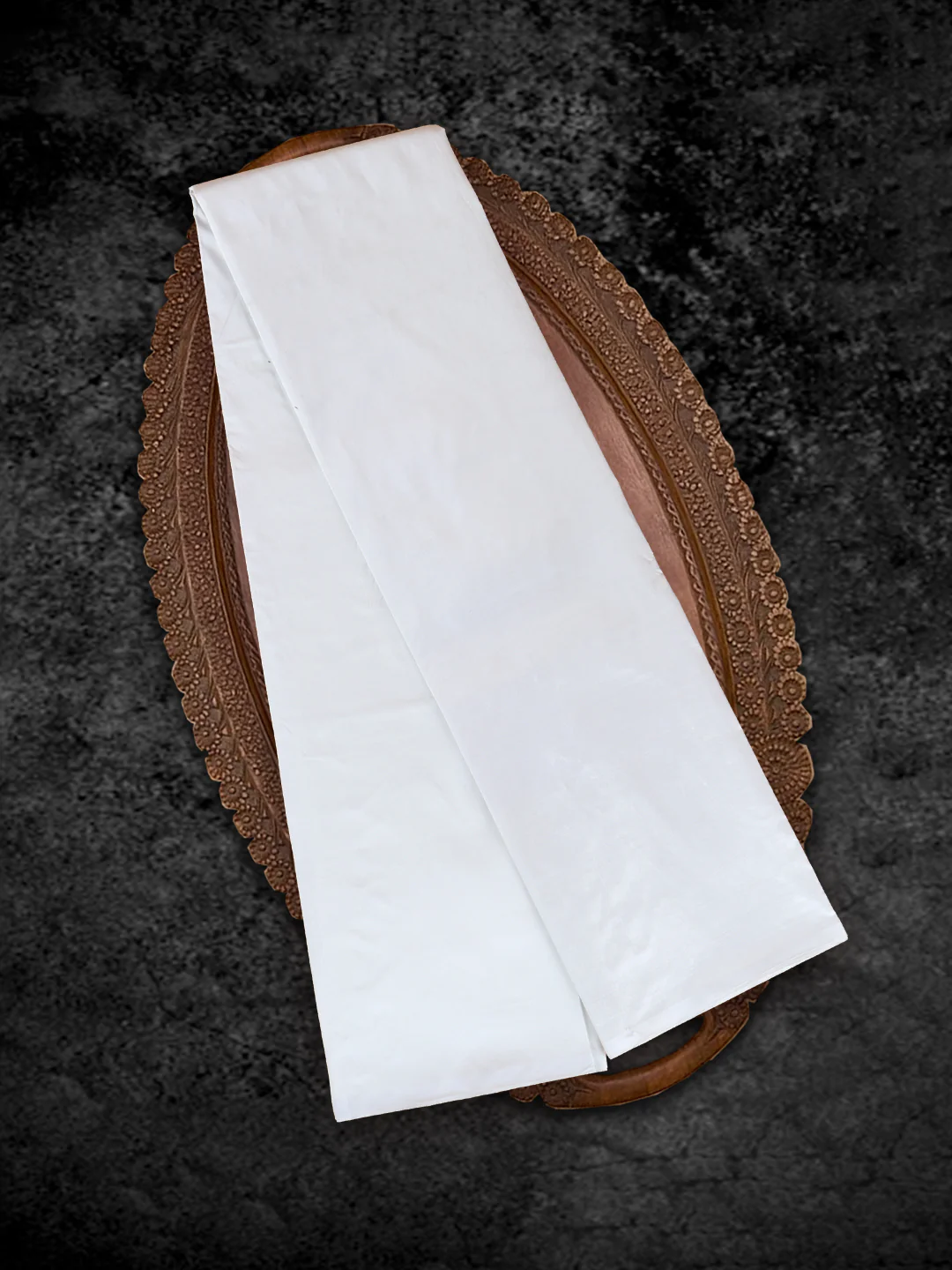 Silk Plain White Shirting Fabric - Image 2