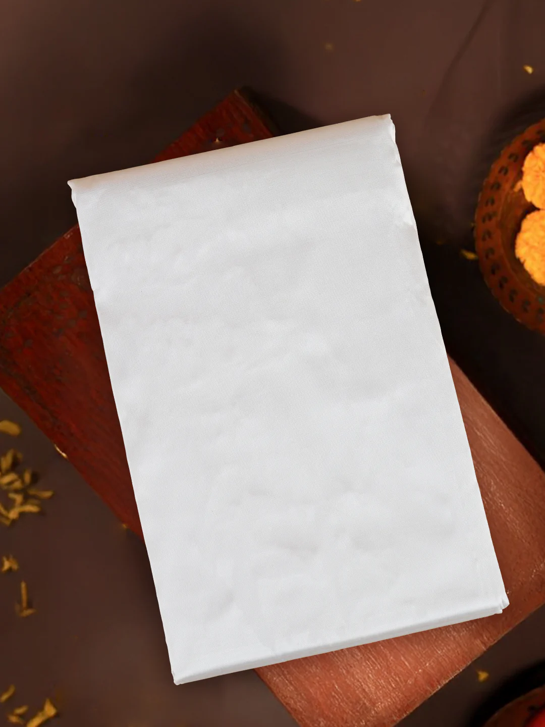 Silk Plain White Shirting Fabric - Image 4