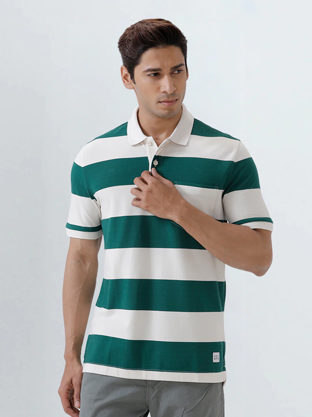 Smart Fit Exclusive Striped Polo T-Shirt Evergreen ED5