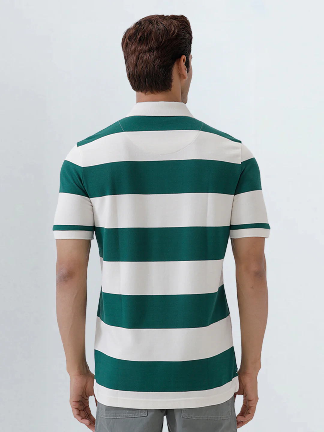 Smart Fit Exclusive Striped Polo T-Shirt Evergreen ED5 - Image 5