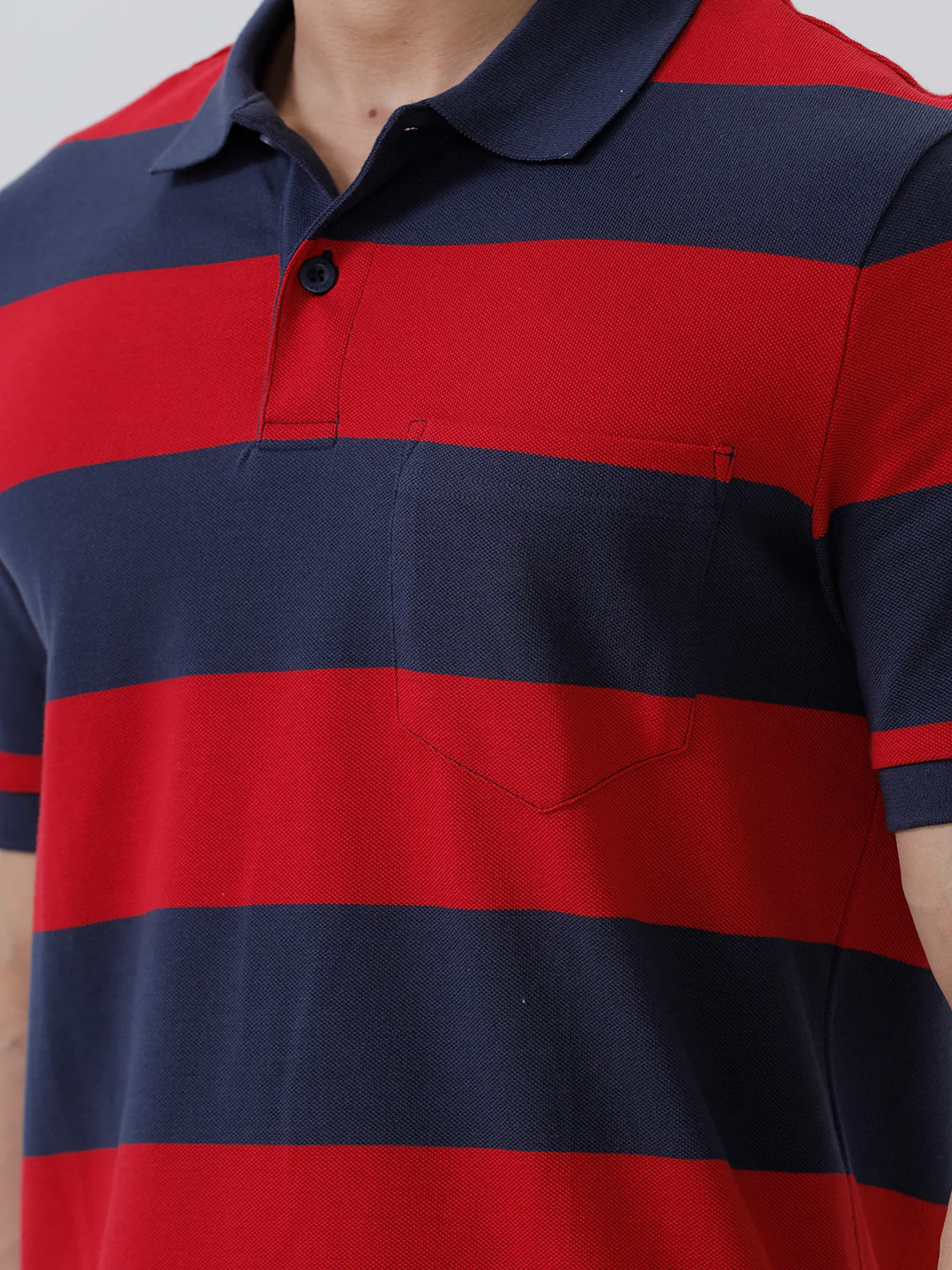 Smart Fit Exclusive Striped Polo T-Shirt Savvy Red ED3 - Image 3