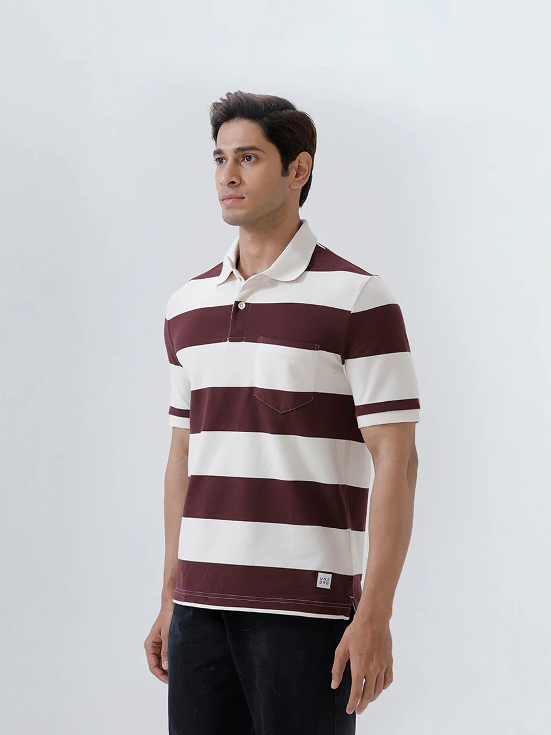 Smart Fit Exclusive Striped Polo T-Shirt Vineyard ED2 - Image 2