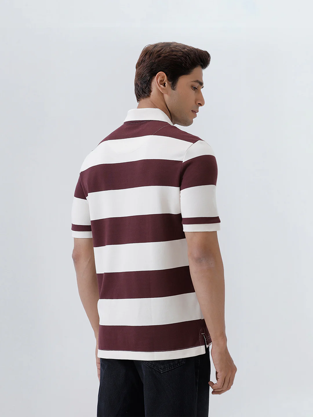 Smart Fit Exclusive Striped Polo T-Shirt Vineyard ED2 - Image 3