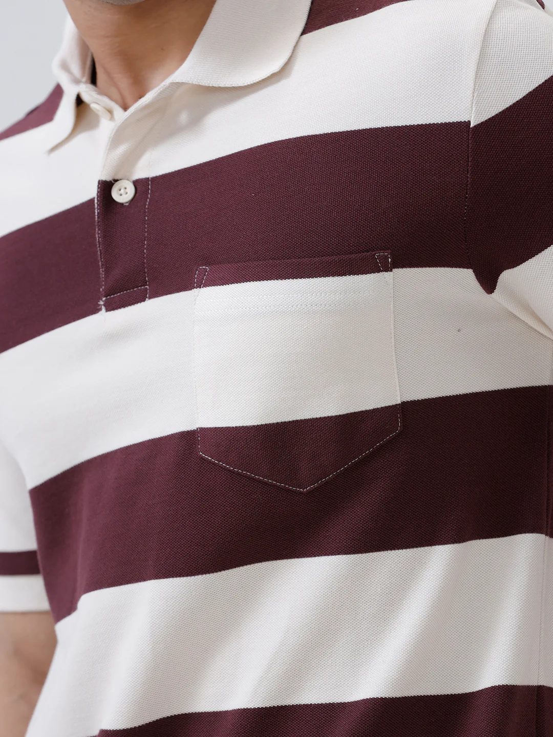 Smart Fit Exclusive Striped Polo T-Shirt Vineyard ED2 - Image 6