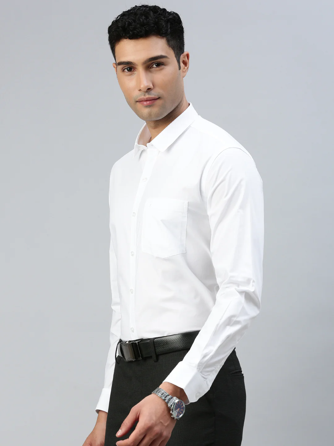 Smooth Weave 100% Cotton White Shirt - Super Faast - Image 4