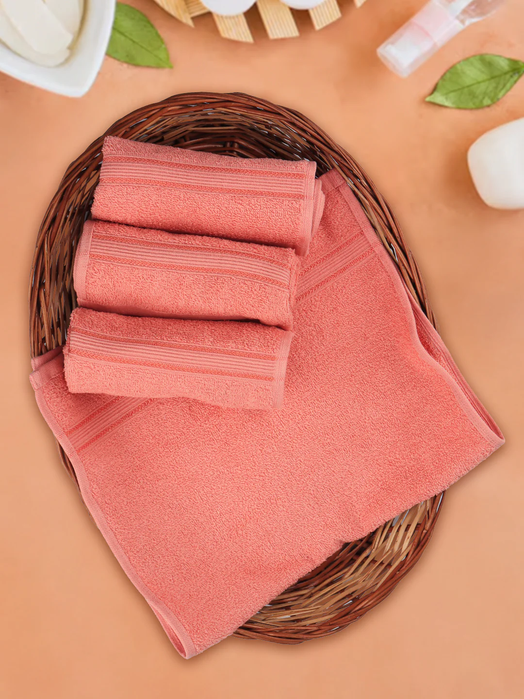 Soft Cotton Deluxe Hand Terry Towel Pink HC1 (Pack of 4) - Image 3