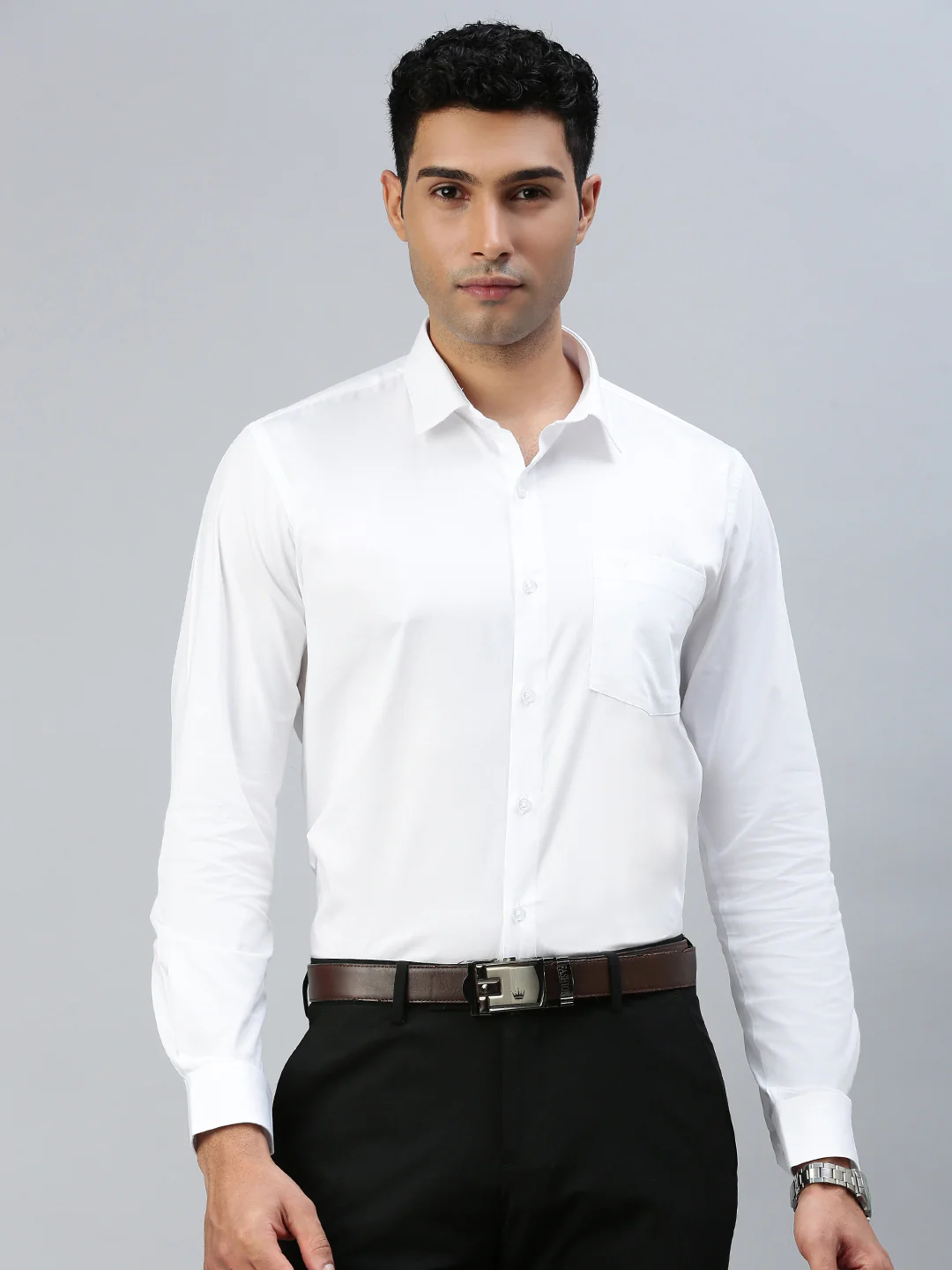 Spill Resistant 100% Cotton White Shirt – Clean White - Image 3