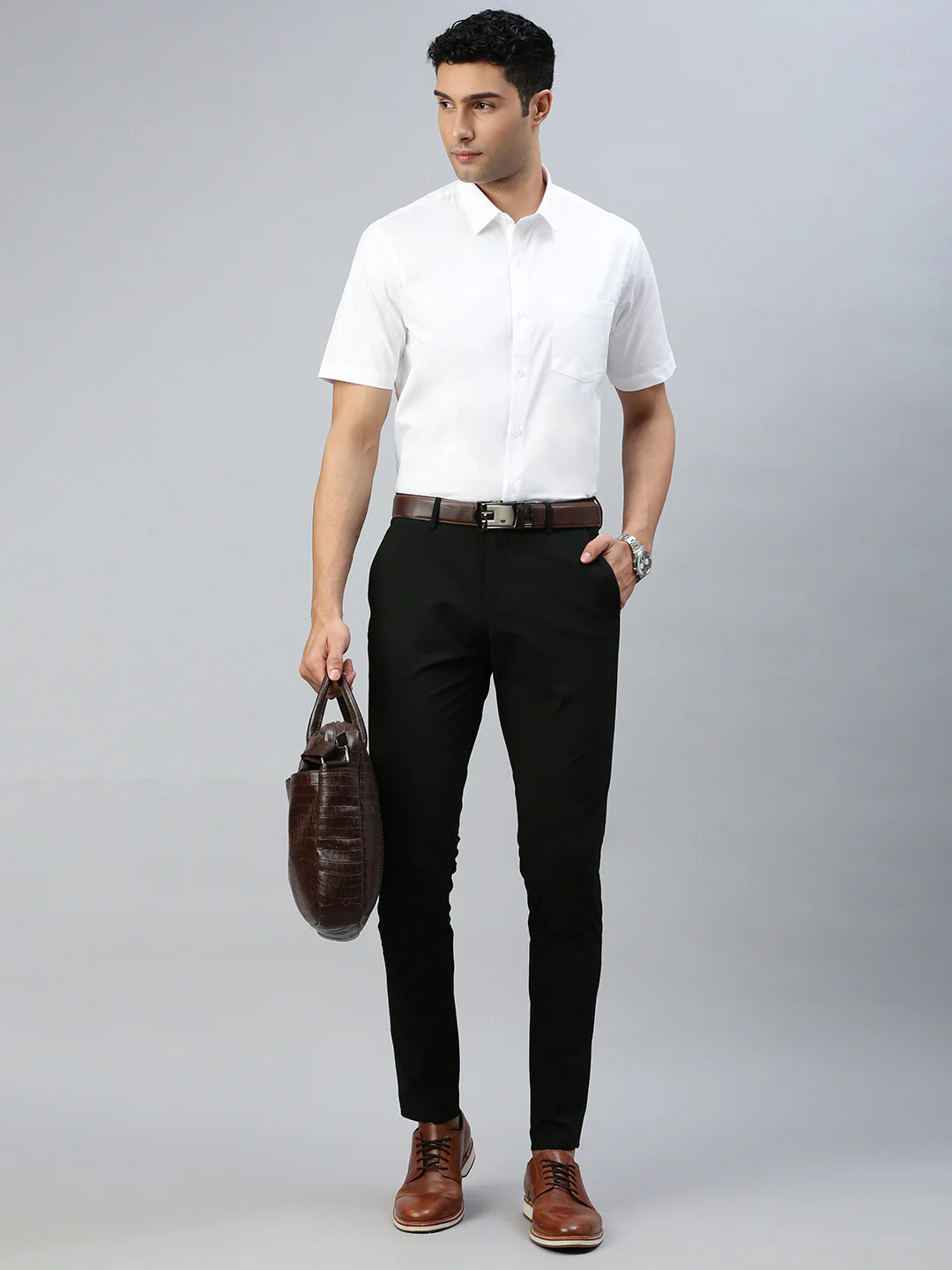 Spill Resistant 100% Cotton White Shirt – Clean White - Image 5