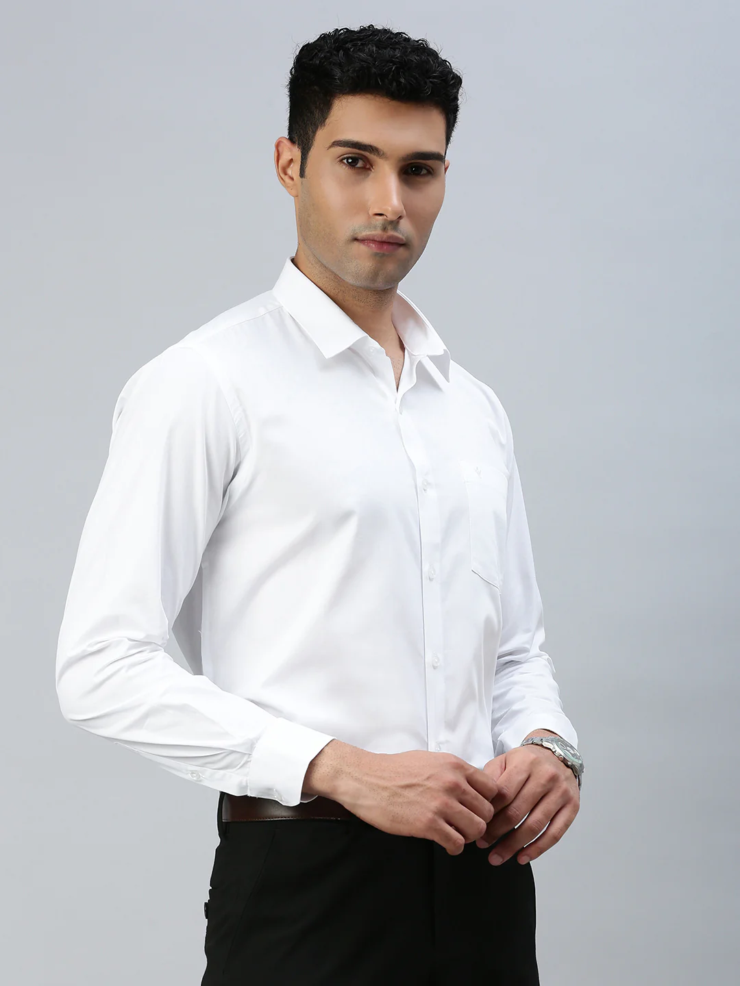 Spill Resistant 100% Cotton White Shirt – Clean White - Image 6
