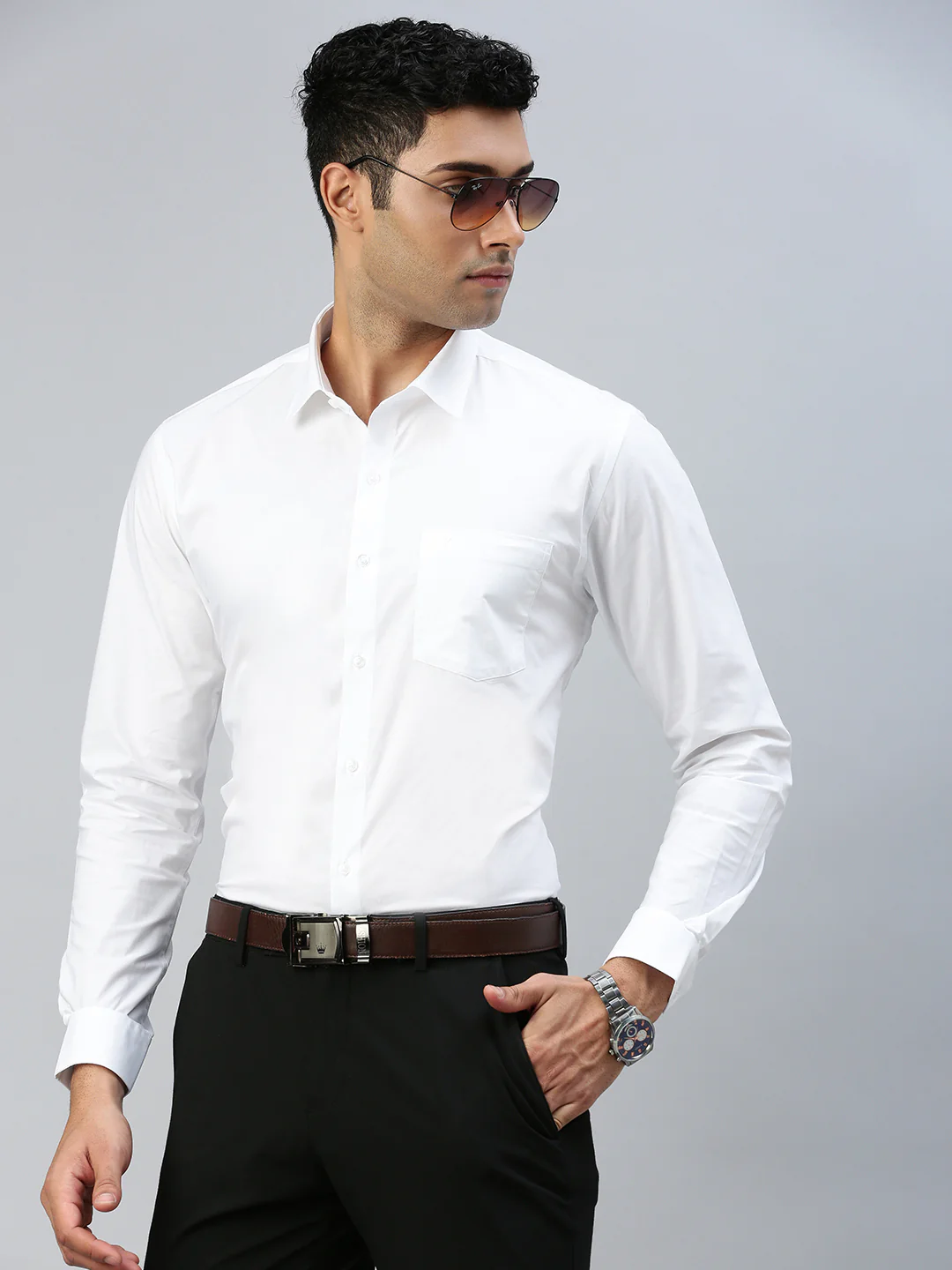 Straight Cut 100% Cotton White Shirt – Award - Image 5