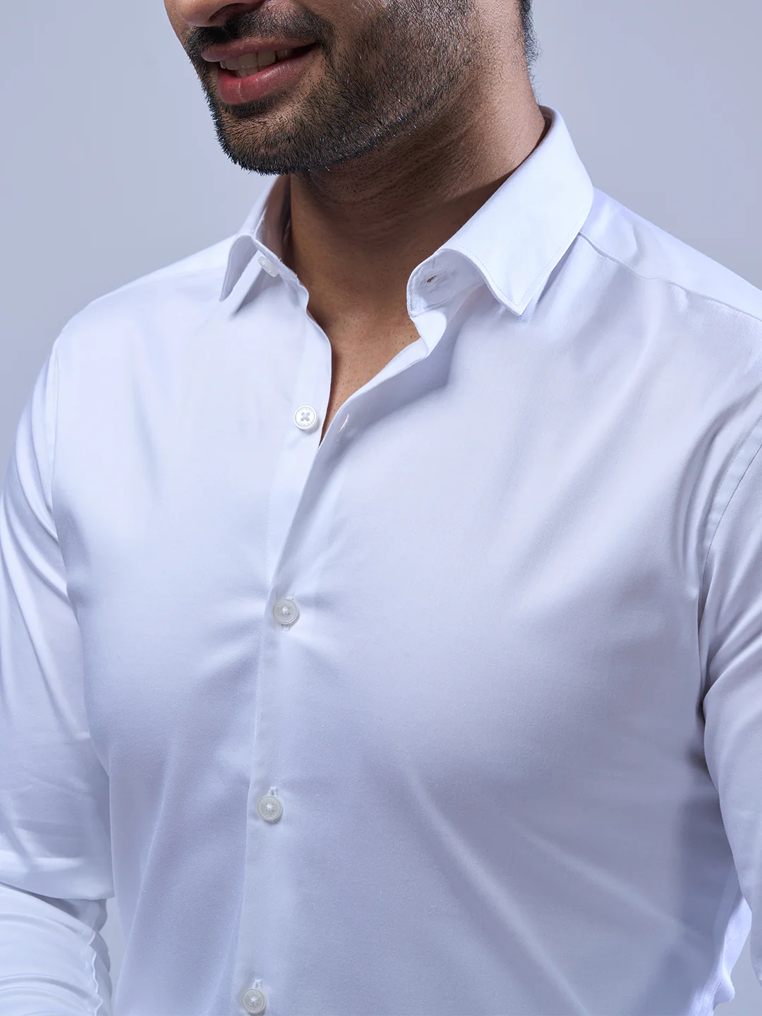 Stretch Cotton White Shirt – 2 Way Comfort - Image 2