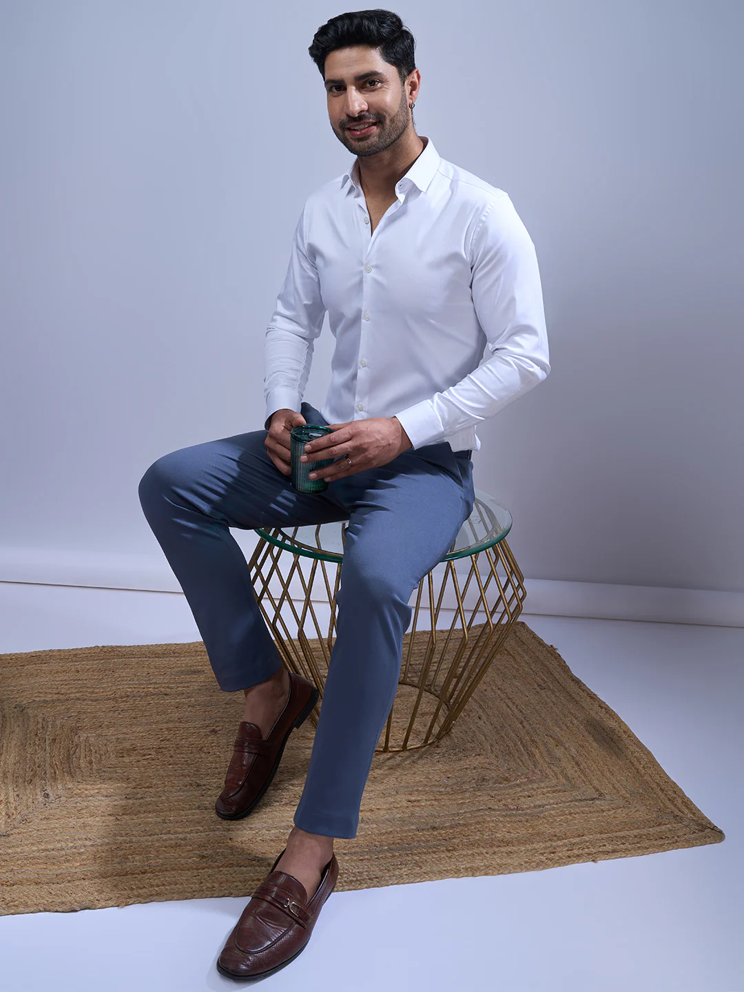 Stretch Cotton White Shirt – 2 Way Comfort - Image 4