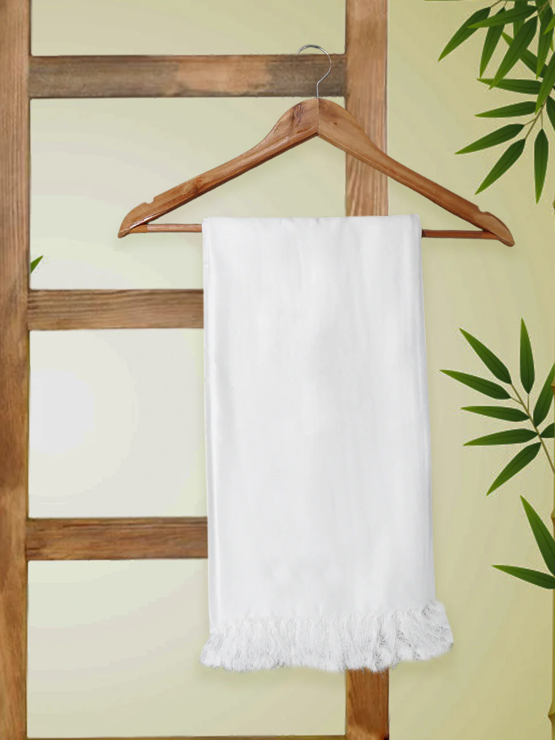 Super Soft & Breathable Bamboo Bath White Towel (0.90m*1.80m) - Image 6