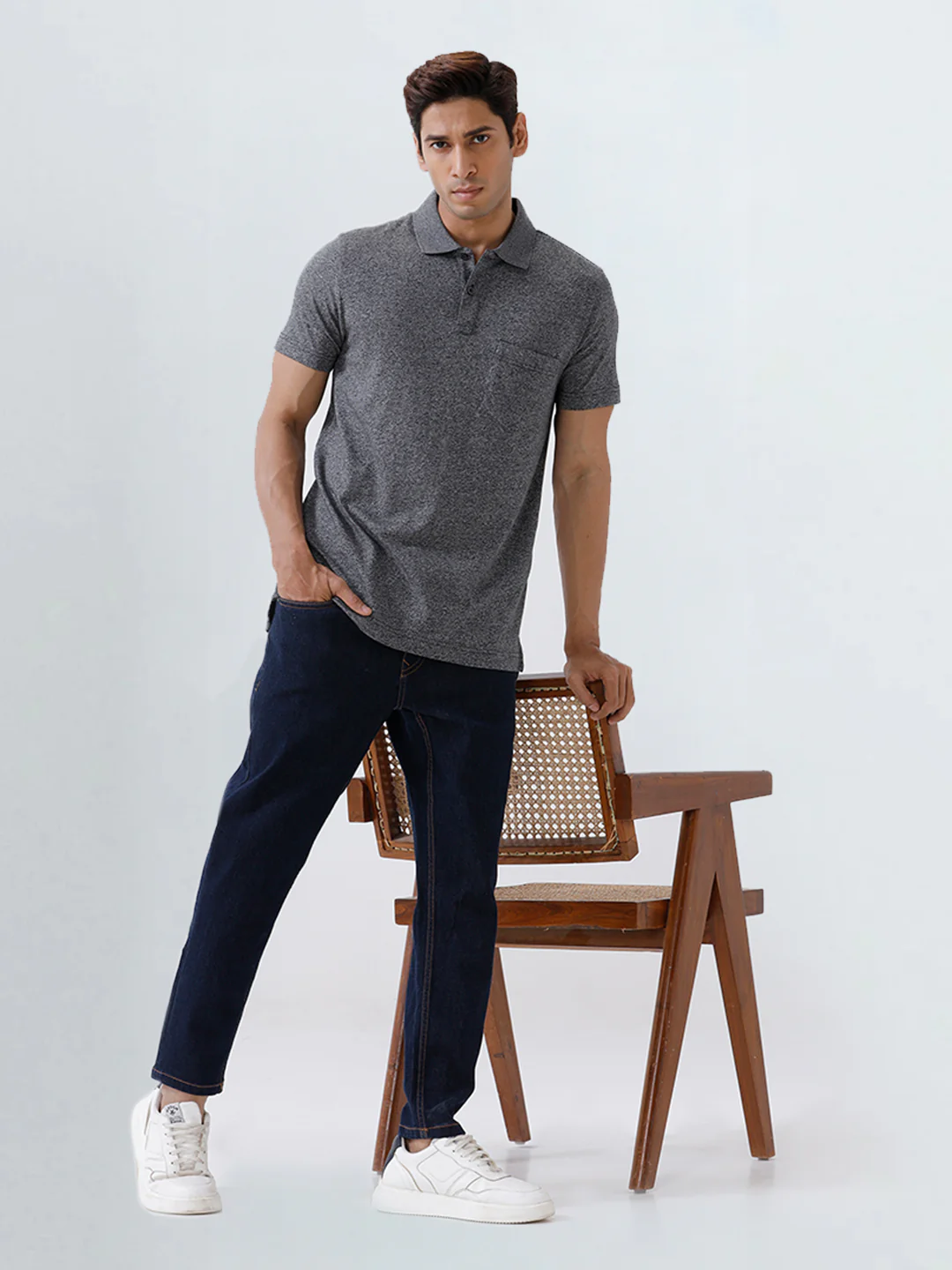 TENCEL™ Modal Fibers with Micro technology Polo T-Shirt Black Grindle EMP2 - Image 4
