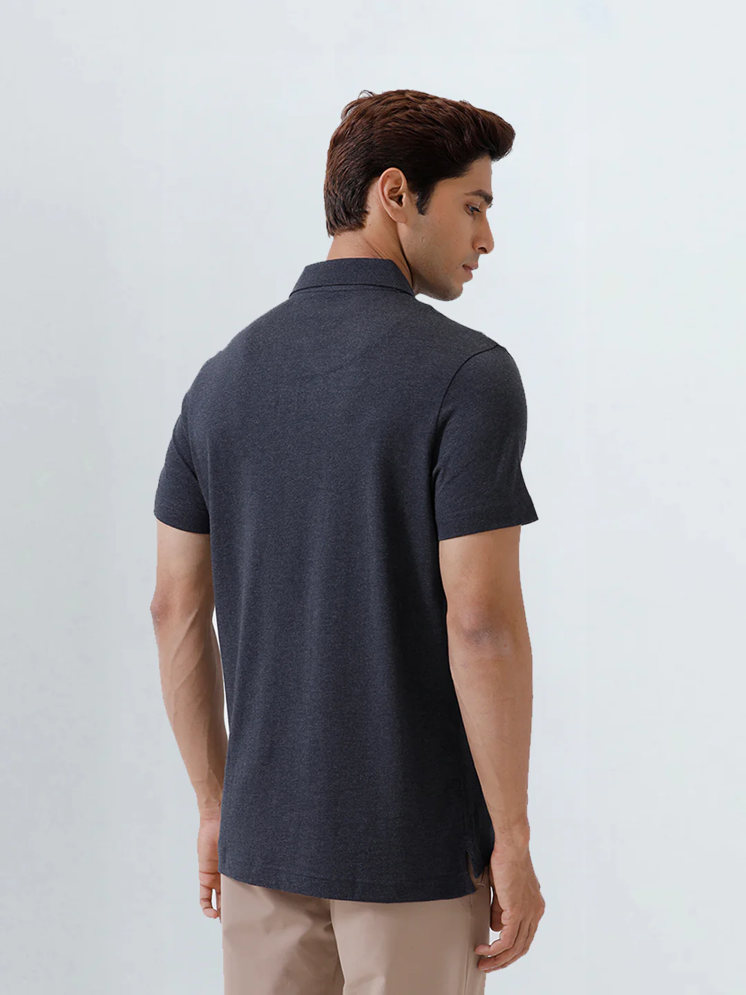 TENCEL™ Modal Fibers with Micro technology Polo T-Shirt Charcoal EMP5 - Image 7