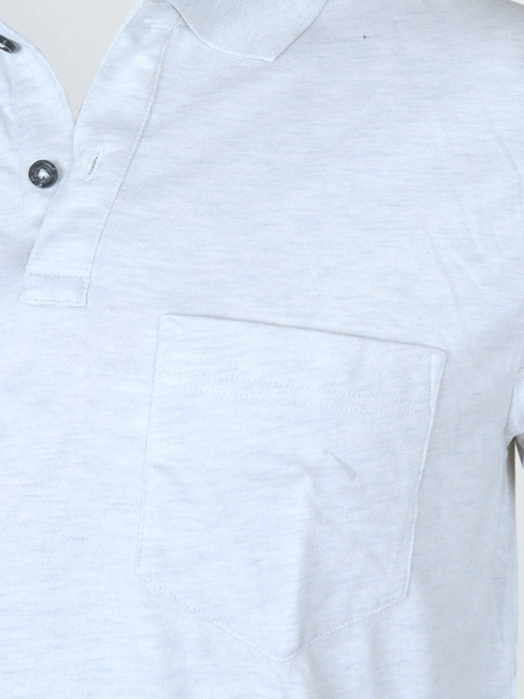TENCEL™ Modal Fibers with Micro technology Polo T-Shirt Ecru Melange EMP8 - Image 5