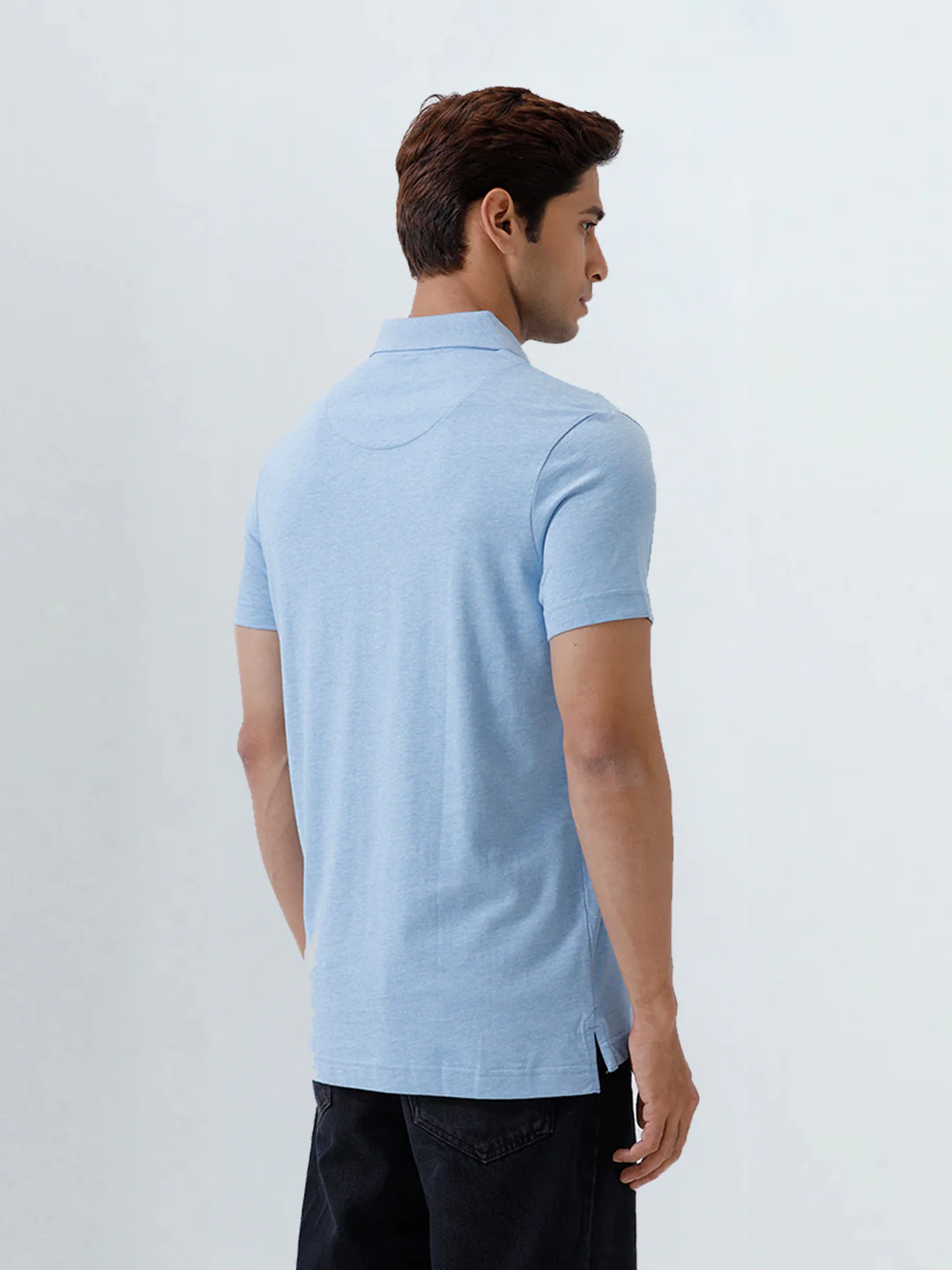 TENCEL™ Modal Fibers with Micro technology Polo T-Shirt Sky Heather EMP7 - Image 6