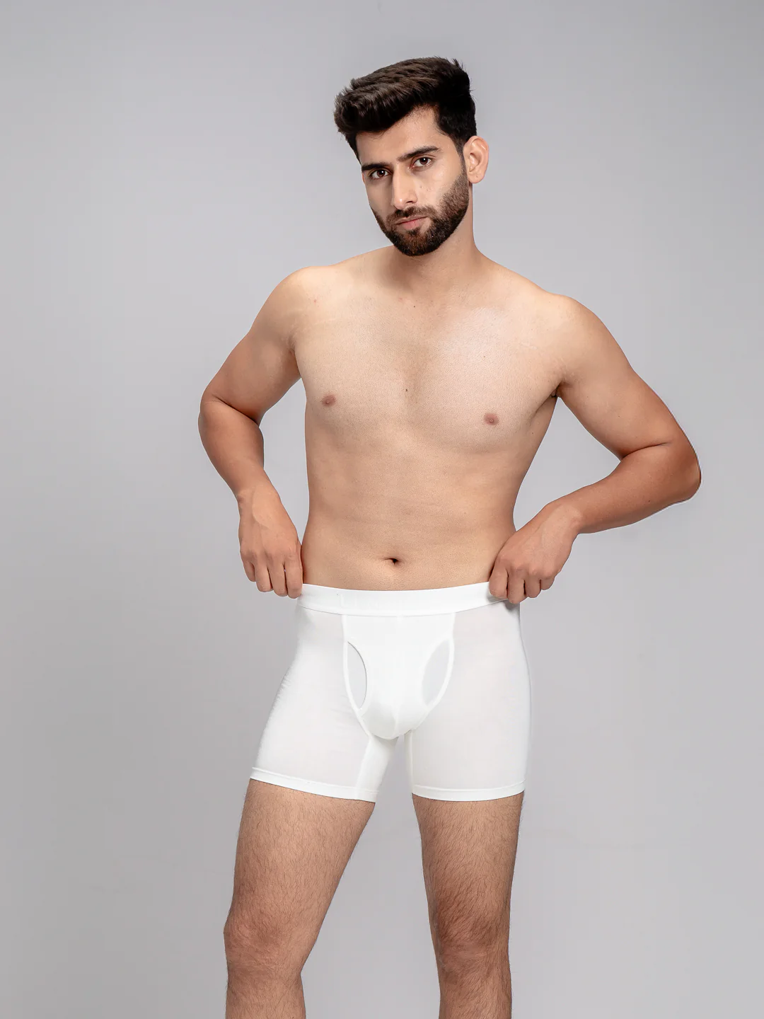 Tencel Micro Modal Elastane Stretch Boxer Brief White - Image 2